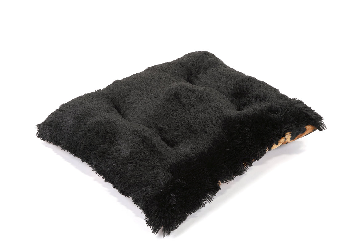 Black shag outlet pillow